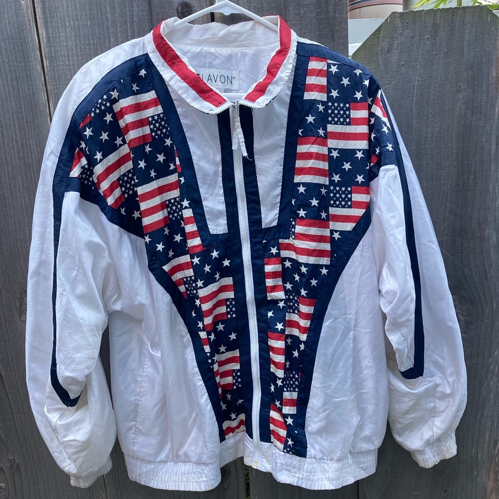 American flag retro windbreaker